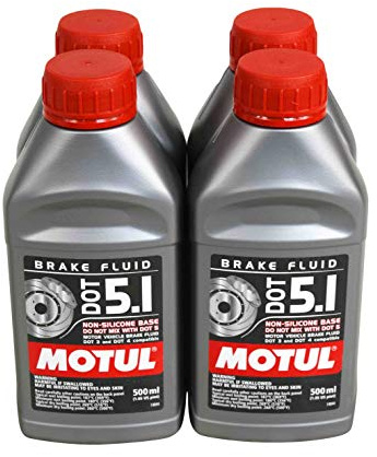 Motul 100951 100% Synthetic Brake Dot 5.1 Brake Fluid 500 ml - 4 Pack
