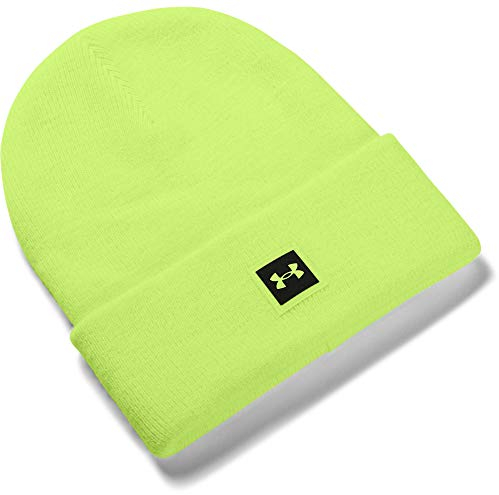 Under Armour Unisex-Adult Truckstop Beanie, Lime Fizz (291)/Baroque Green, Lime Fizz (291)/Baroque Green