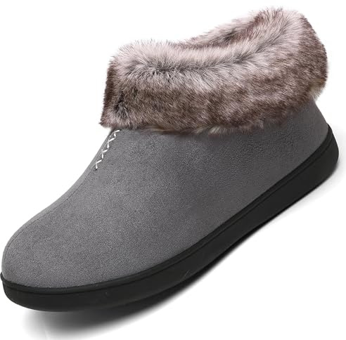 Mishansha Pantofola da Done in Memory Foam Caldo Ciabatte da Casa Warm Cotone Pantofole All'aperto Home Scarpe Inverno Comode, Marrone 37