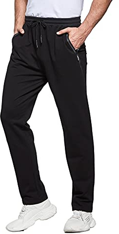HCSS Pantaloni da Jogging da Uomo con Tasche Zip(Nero-S)