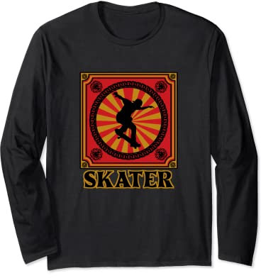 Traditional Skating Skateboard Waveboard Longboard Skater Langarmshirt