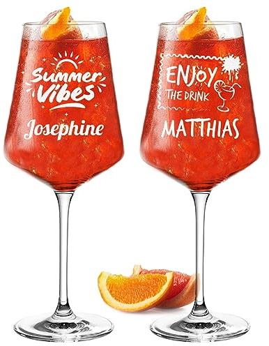 polar-effekt Leonardo Puccini 2er-Set Weingläser 560 ml für Aperol Spritz - mit personalisierter Gravur - spülmaschinenfestes Cocktailglas - geeignet für Aperol Spritz, Lillet und Sangria