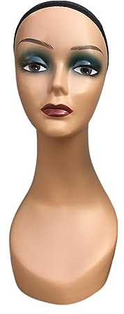 Tête de Mannequin, Mannequin Chauve Femme, Tête Mannequin Perruque, Tête Stand Lisse Stable Base Perruque Modèle D'affichage pour Postiches Chapeaux, Tête à Coiffer Mannequin Tête, vert foncé