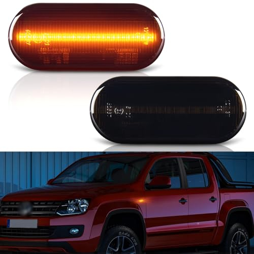 OZ-LAMPE LED Blinker Seitenblinker für VW Amarok Caddy Golf Polo Sharan MK2 MK3 MK4 Fox Jett-a Lupo Pass-at Transporter T5 Up Vento SEA-T/For-d/Sko-da, Blinker mit Canbus Fehlerfrei, Schwarz