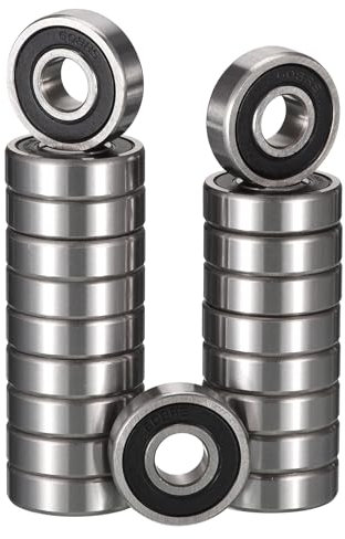 HiPicco 608-2RS Deep Groove Ball Bearings, ID 8mm x OD 22mm x Width 7mm Miniature Bearings, Double Rubber Sealed Ball Bearing Pre-Lubricated Chrome Steel Z2 Lever 20pcs