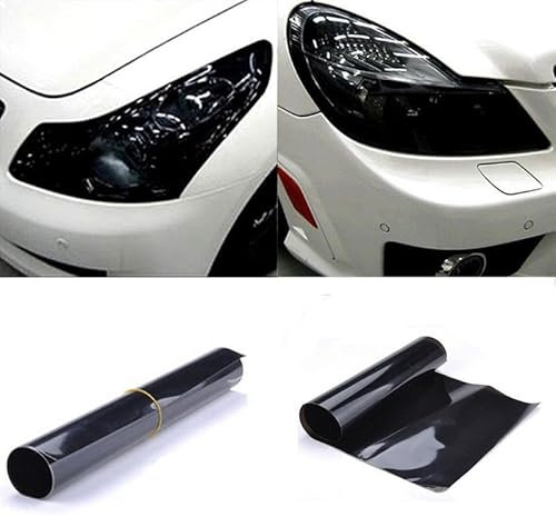 Film teinte phare voiture autocollants vinyle phare feux noir fumé (30 * 100CM, NOIR FONCE)