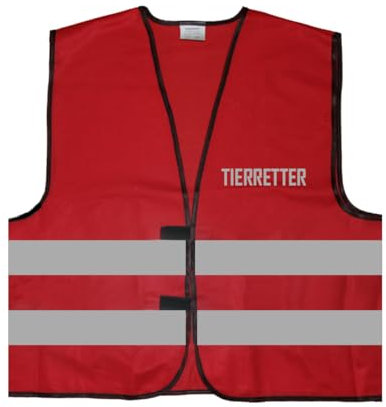 Generic Tierretter Warnweste BZW. Signalweste mit reflektierendem Aufdruck - Größe S/M, Rot