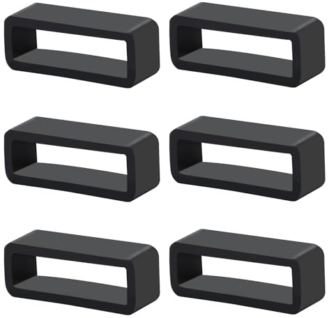 6 anelli di fissaggio per cinturino per orologio, 16/20/22/24 mm, in silicone, supporto per cinturino per orologio, in gomma nera, accessori di ricambio per orologi sportivi intelligenti, 24mm