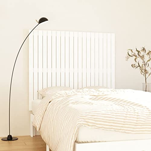 CKioict Betthaupt Wandkissen Bett Bettkopfteil Schlafzimmer Wand-Kopfteil WeiÃŸ 127,5x3x110 cm Massivholz KieferGeeignet für Schlafzimmer, Gästezimmer, Schlafsaal