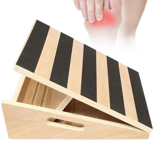 PLABNK Wooden Ankle Slant Board, Calf Extender Incline Board, Non-Slip 5-position Adjustable Calf Extender Board, Stretch Calf Stretch Board,Natural