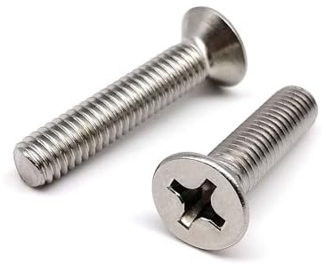 oavhvchg 10/50pcs M3 M4 Lunghezza 4-50mm Marine Grado 316 A4-70 in Acciaio Inox Croce Piatta Testa Svasata Bullone Vite(Color:16mm,Size:10pcs M4)