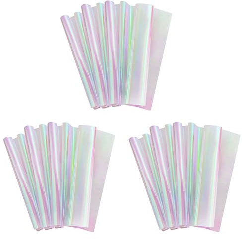 Xptieeck 60 StüCk 59 cm X 57 cm Zellophan Geschenk Papier Schillernder Film Geschenk Papier Regenbogen Blumen Verpackungs Papier Kommen Sie