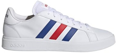 adidas Grand Court Shoes, Women's Tennis Shoes, Cloud White Royal Blue Vivid Red, 8 UK
