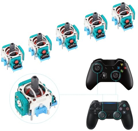 Pilipane 5pcs 3D Joystick Analog Stick,PS5 Joystick Replacement, PS5 Joysticks Sensor Replacement,Game Controller Stick Module,Analog Joysticks Modules,Xbox One Controller