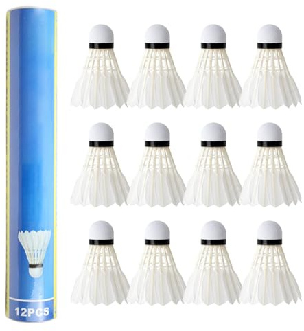 Qikam Badminton-Federbälle,Feder-Badminton-Federbälle | Badminton-Trainerball mit Schaumstoff-Schwammkopf - Feder-Federball, stabiles und schnelles Trainings-Badminton für Jugendspieler und