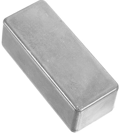 Aluminiumbox für Gitarre aus Aluminiumlegierung, Silber | Selbstgemacht für Interne Komponenten, Sichere Aufbewahrung mit Einfacher Zugänglichkeit, für Familie und Freunde