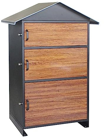 WxuuLTGJR Buzones Buzón de Metal Buzón de Correo Grande con Cerradura Buzón de Piso Independiente 19 × 13.7 × 34 Pulgadas Buzón de Paquetes Buzón de sugerencias de Tres Niveles Hermoso