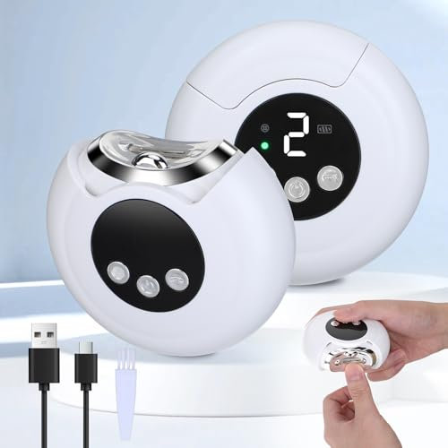 Cortauñas Eléctrico, 2 en 1Cortauñas y Pulidor Automático, Cortauñas Eléctrico Ajustable de 3 Velocidades con Luz LED, Carga USB, Almacena los recortes de uñas, Apto para Bebés Niños Adultos Mayores