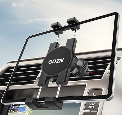 GDZN Tablet Halterung Auto Lüftungsschlitz, [Doppelklemme] Universal Lüftung Tablet Halter Auto, 360° Drehbar KFZ Autohalterung für iPad Pro 12.9, Galaxy Tabs, Z Fold, iPhone, 4.7-13 Tablets