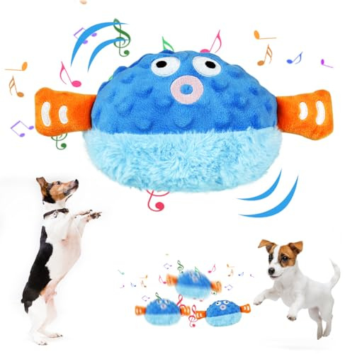 Vicloon Bewegendes Hundespielzeug, Interaktives Hundespielzeug, Elektrisch Hund Ball, Aktives Bewegliches Haustier Plschspielzeug, Beschäftigung Hund Ball mit Klang und Hüpferei für Hunde Katzen