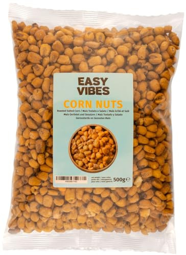 Easy Vibes - Maíz Tostado y Salado (500g) | Snack Sabroso y Crujiente | Apto para Veganos | Sin OGM | Bajo en calorías | Menos grasa que otros snacks | Ideal para fiestas y aperitivos