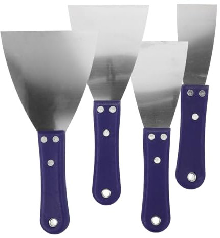 Angoily 4pezzi Raschietto Per Stucco in Acciaio Inox Raschietto Per Parati Per Rivestimenti Murali Strumento Per Rimozione Graffi Per Riparazione Pareti e Cartongesso