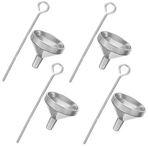 DECORNIJIA 4pièces Entonnoirs Miniatures Acier Inoxydable pour Transfert De Liquides pour Parfums Huiles Essentielles Et Cosmétiques Voyage