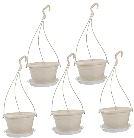 Toyvian 5 Set Pentola Di Fiore Di Edera Verde Di Plastica Multiplo Casa Pentole Al Coperto Vaso Decorativo Vaso Per Piante Sospeso Vasi Da Vivaio Materia Prima Plastica Bianca