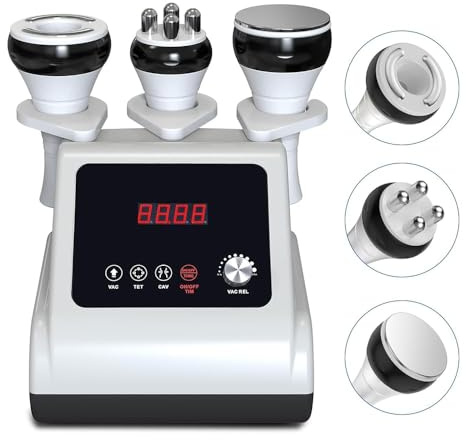 Qewher 40k Cellulite Massagegerät, 3 In 1 Radiofrequenz Gerät Ultraschall Kavitation Abnehmen Maschine, Gesicht Und Körper Schönheitsmaschine Schröpfmassagegerät Zur Hautstraffung und Formung