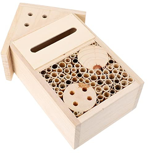 SEWOART 1 Pieza Casa de Decorativa para Jardín Hotel de Abejas de Madera Diseño Natural y Colgable para y Observar el Exterior
