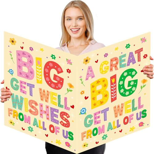 Get Well Soon Card Folded Jumbo Get Well Greeting Card(NO Envelope)