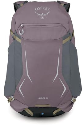 Osprey Hikelite Unisex-Wanderrucksack, 32L, Graphite Purple | Tagesrucksack, Reise-Tagesrucksack, Campingrucksack, Regenschutz, bei nassem Wetter, lila, OS-Größe
