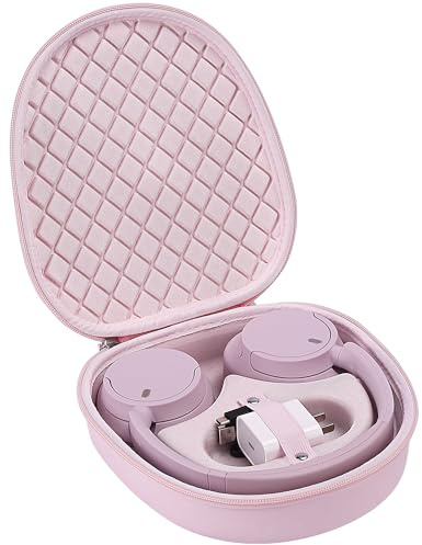 Headphone Case for Sony WH-CH720N Soundcore by Anker Q20i, Hard Portable Over Ear Headphone Carrying Case, Wireless Headphone Storage Protective Case for Travel Home (Pink)