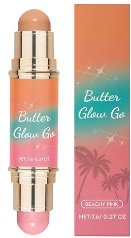 Barra De Rubor | Maquillaje Multiusos En Barra Cremosa Para Rubor,Duradero 7.6g con Efecto Iluminador y Bronceador para Mujer Rostro Labios Ojos Piel Viajes Fiestas Acabado Radiante
