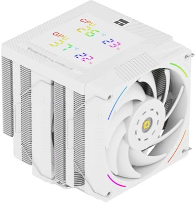 TR-Thermalright Phantom Spirit 120 Digital Snow CPU-fläkt (dubbla torn 7 värmerör, dubbel PWM-fläkt 2150 RPM topplock för AM5/AM4, Intel lga1851/1700/115x, färg