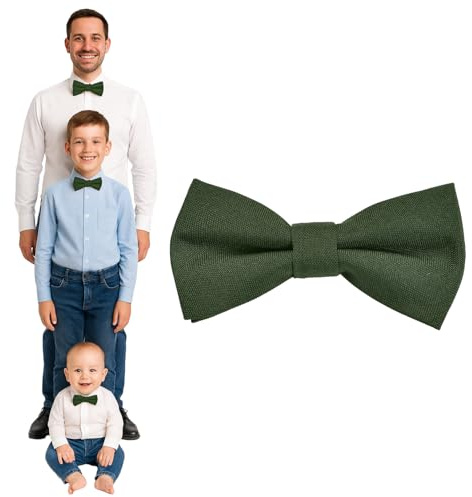 DonDon noeud papillon homme enfants garçons ou bébés mat, pré-noué et longueur réglable en coton gabardine - accessoire festif pour mariage, communion et cérémonie