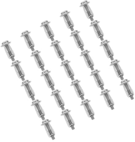 DOITOOL Chevilles D’Expansion Métaliques Creuses 25 Pièces pour Ancrage Porte Creuse Et Mur Creux, Fixation Robuste 4x20 Mm, Boulons Décoratifs Et Inserts D’écrou pour Jardinage Et Rénovation