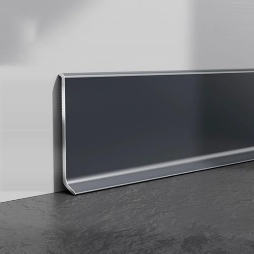 Battiscopa In Metallo, 4 Pezzi *125 Cm Copertura Per Battiscopa In Alluminio Modanatura Per Pavimenti, Battiscopa E Altro(Deep Gray,4cm)