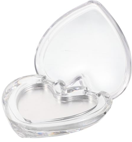 BETOOKY Contenitore di Polvere Vuoto a Forma di Cuore Trasparente Chiusura Fliptop Astuccio per Cipria e Contouring Compatto Scatola per Imballaggio Cosmetico Multifunzionale per Trucco