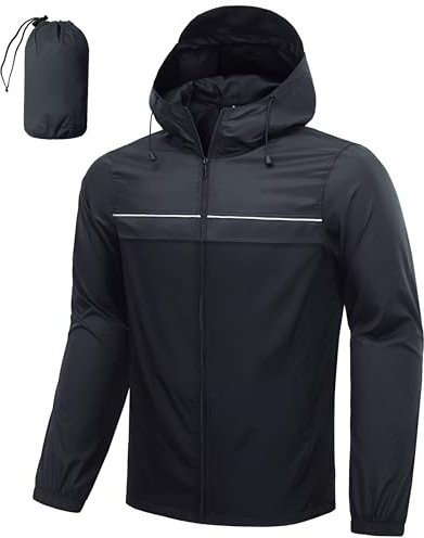 ZITY Mens Rain Jacket Waterproof Lightweight Jackets Windbreaker Packable Hooded Raincoat for Hiking Golf Cycling Outdoor Travel