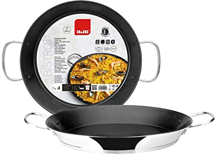 IBILI - Paella-Pfanne Bistrot, 28 cm, Edelstahl, Anti-Haft, 2 Portionen, geeignet für Induktion