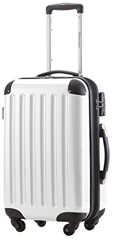 HAUPTSTADTKOFFER - Alex - Carry on luggage On-Board Suitcase Bag Hardside Spinner Trolley 4 Wheel Expandable, 55cm, TSA, white