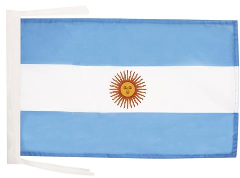 AZ FLAG Drapeau Argentine 45x30 cm Argentin Polyester 100D Cordelettes | Usage intérieur et extérieur Drapeau décoratif Argentina coutures doubles et bords renforcés