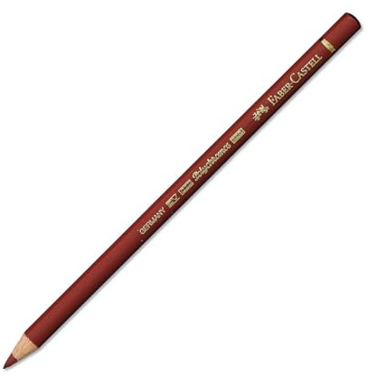 Faber-Castell Polychromos Buntstifte, 6 Stück, 192 Indien-Rot, wasserabweisend und wischfest, dicke 3,8 mm Mine