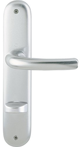 HOPPE 2x Drückergarnitur TOKYO - auf Langschild WC Entfernung 90mm, für Türstärke 37-42mm, silber eloxiert, Doppelpack