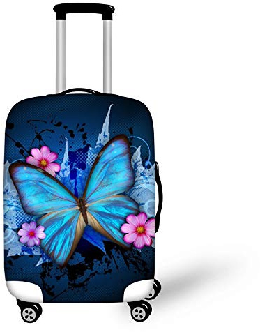 Bigcardesigns Blue Butterfly Luggage Covers Apply to 18-22 Inch Travel Suitcase S