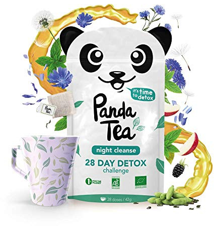 Panda Tea - Night Cleanse - Thé & infusions detox certifié bio - 28 sachets - anti-ballonnements et ventre plat