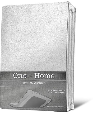 one-home Frottee Spannbettlaken Spannbetttuch 90x200 140x200 180x200 Bettlaken Baumwolle, Farbe:Weiß, Maße:180x200 cm - 200x200 cm