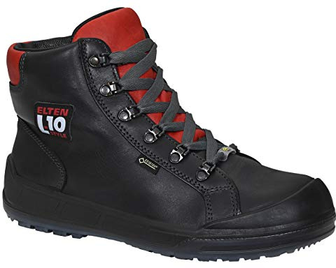 ELTEN säkerhetssko DELUXE GTX Mid ESD S3 CI, män, lädersko, robust, svart, stålkeps, 47 EU, svart, 1