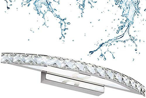 Cristal LáMpara De Espejo,54Cm 15W Led Aplique De BañO Acero Inoxidable LáMpara De BañO Impermeable Aparato Espejo IluminacióN,Moderna LáMpara De Imagen Para Muebles De Maquillaje Espejo,Coolwhite